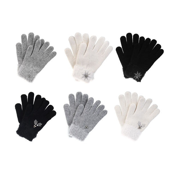 GALANTE Перчатки детские, р.16, 2 дизайна, 3 цвета, СЗПВ24-23