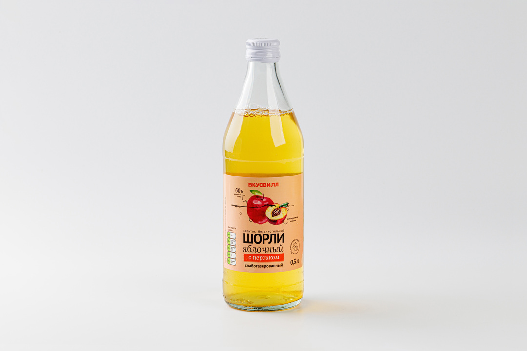 

Напиток ВкусВилл Шорли яблочный с персиком 500 мл