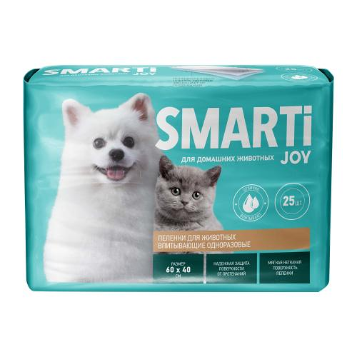 Пеленки для животных Smarti Joy 60*40см 25шт