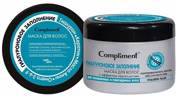 Комплимент маска д/волос с Эффектом керапластики 500мл Hualuron filler