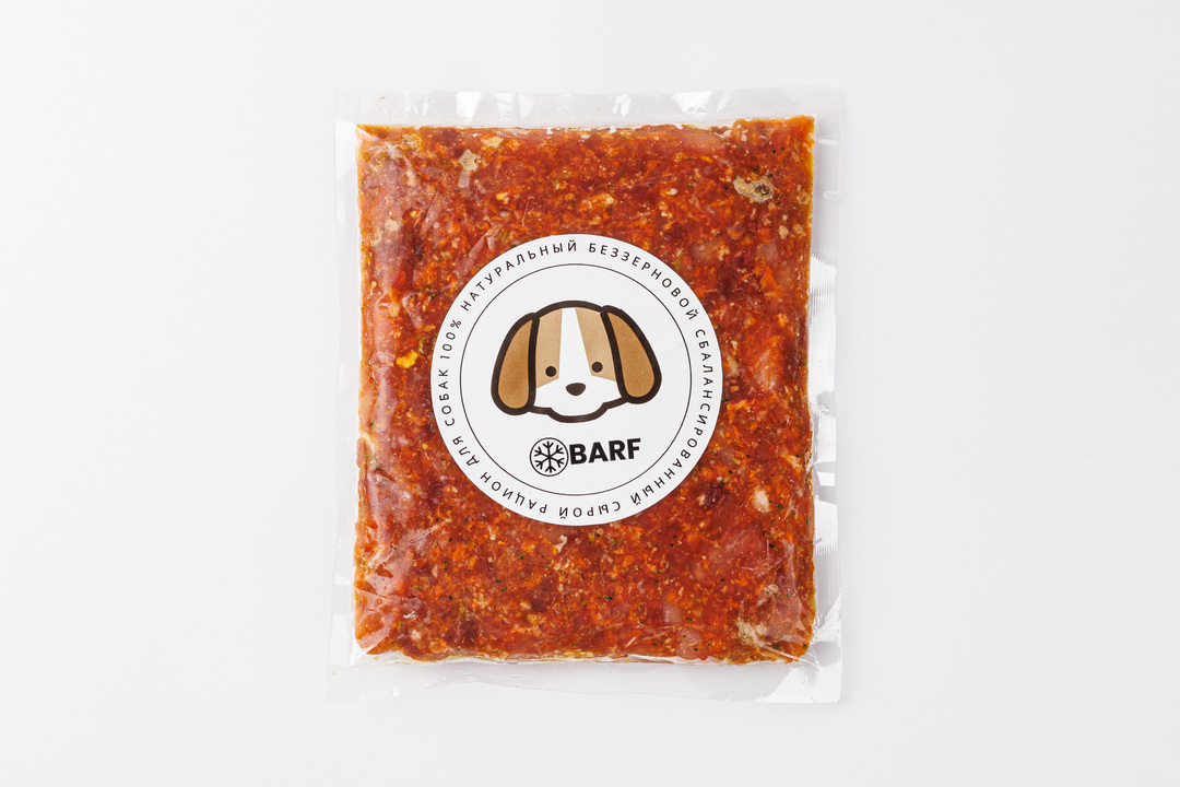 

Корм для собак из индейки замороженный сырой Barf 300 г Продукт замороженный