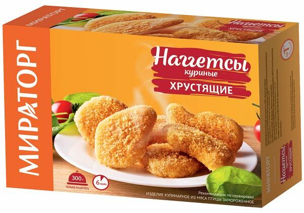 Наггетсы куриные Мираторг хрустящие,300г