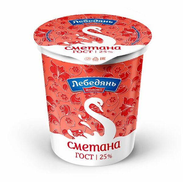 Сметана Лебедяньмолоко 25% 300 г