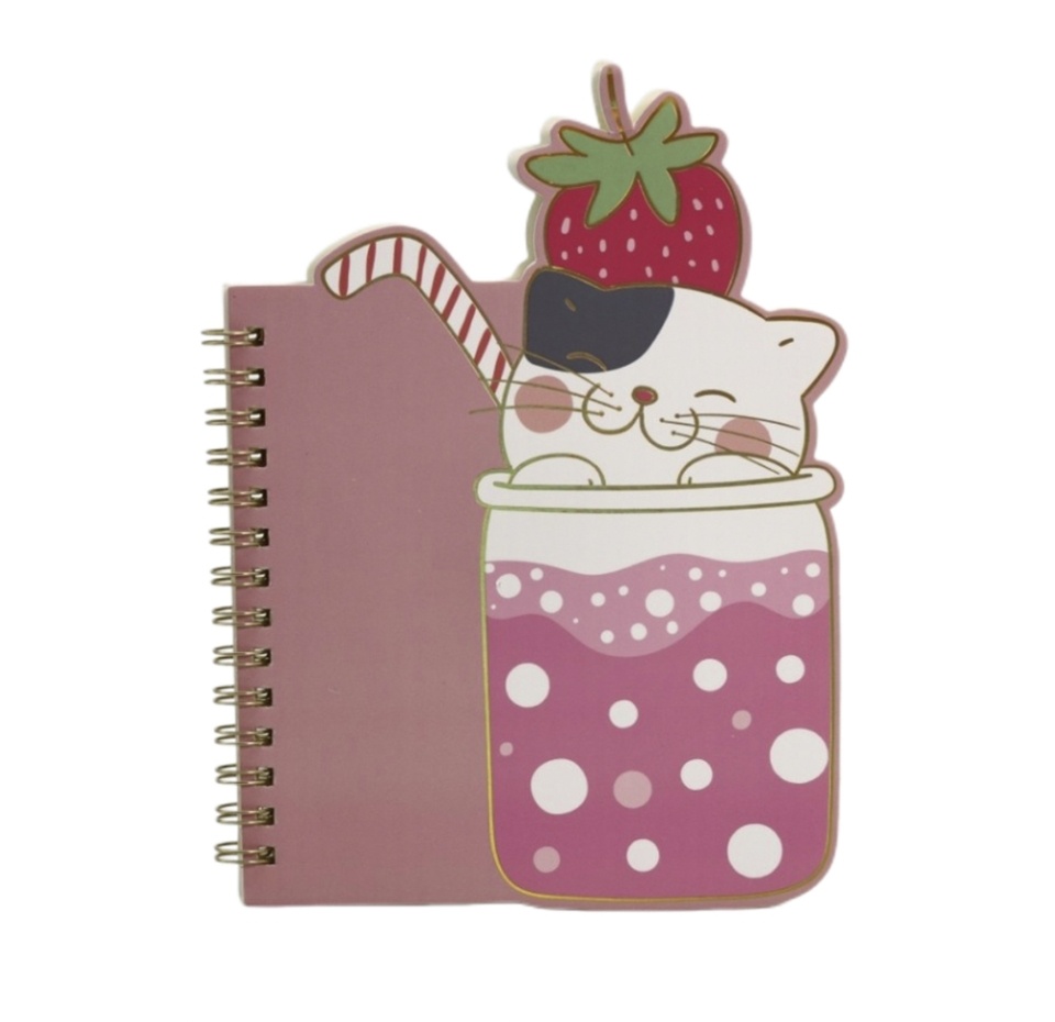 

Блокнот iLikeGift на спирали Kitten cocktail strawberry, розовый, 60л