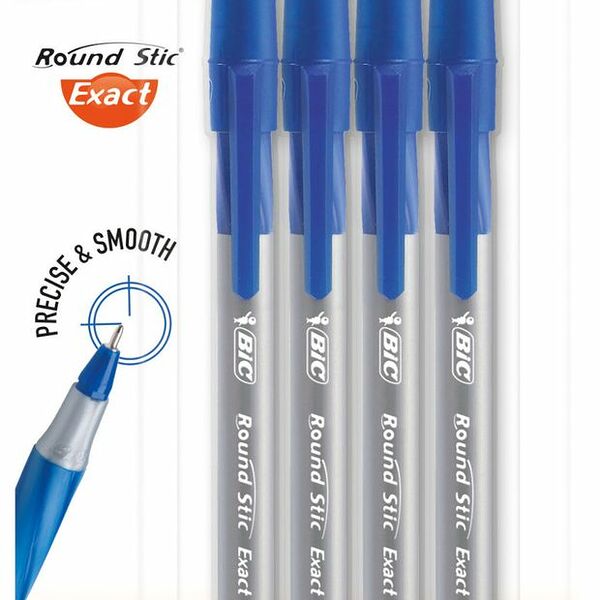 Набор шариковых ручек BIC Round Stic Exact 0,7мм синий Арт. 932857, 4шт