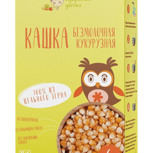 Каша детская Здоровые детки безмолочная кукурузная с 6 месяцев 200 г