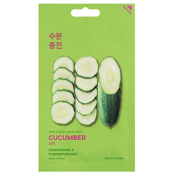 Holika Holika Pure Essence Cucumber маска тканевая для лица успокаивающая 1 шт