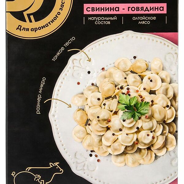 Пельмени АШАН Золотая птица со свининой и говядиной, 500 г