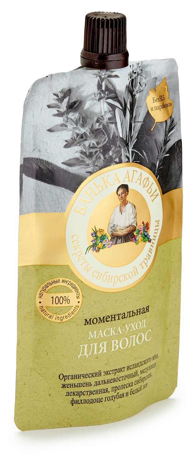 

Маска-уход для волос Рецепты бабушки Агафьи Банька Агафьи моментальная 100 мл