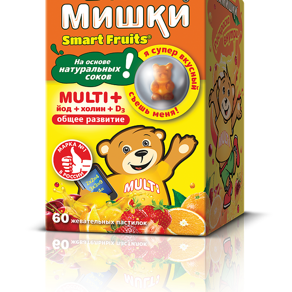 ВитаМишки Multi + йод + холин + D3 пастилки жевательные 60 шт