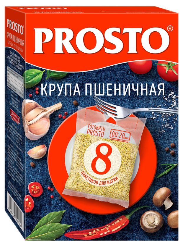 

Крупа Пшеничная Prosto в варочных пакетиках, 8 пакетиков 500г