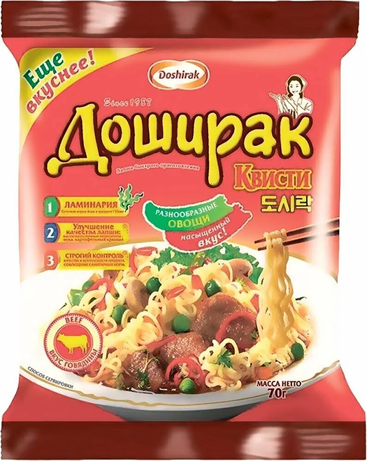 

Лапша Доширак Квисти со вкусом говядины 70 г