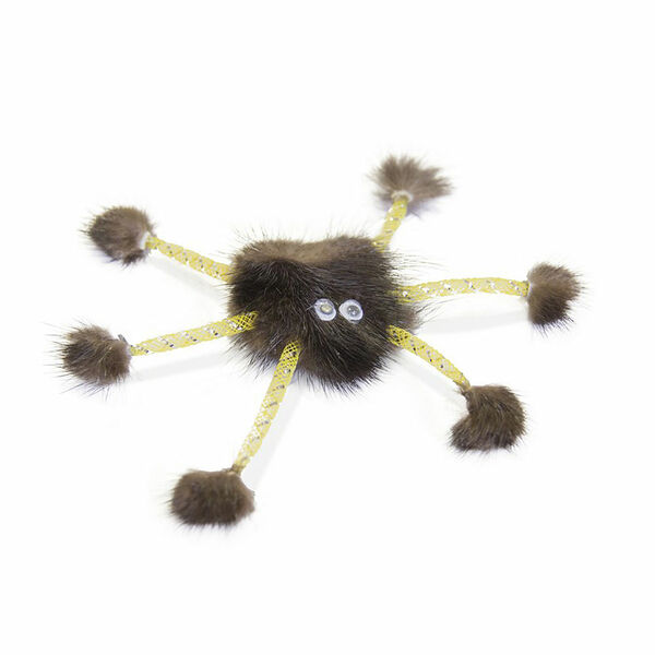 Pet Hobby игрушка для кошек Паук из норки (с натуральной норкой), 7 см