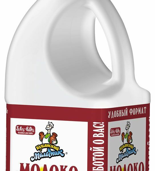 Молоко Кубанский Молочник отборное пастеризованное, 6%, 720 мл