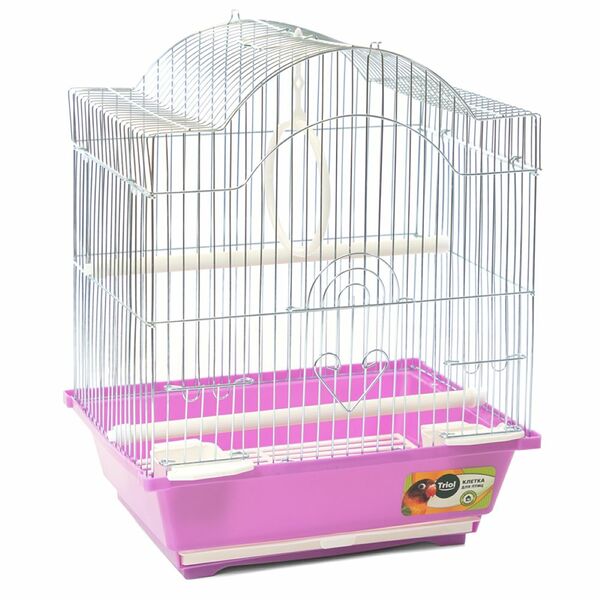 Клетка для птиц Triol 2112AZ розовая 30х23х39 см
