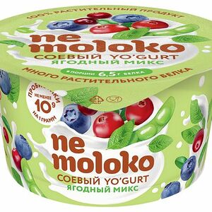 Продукт соевый Nemoloko Yogurt ягодный микс обогащённый для детского питания 130 г