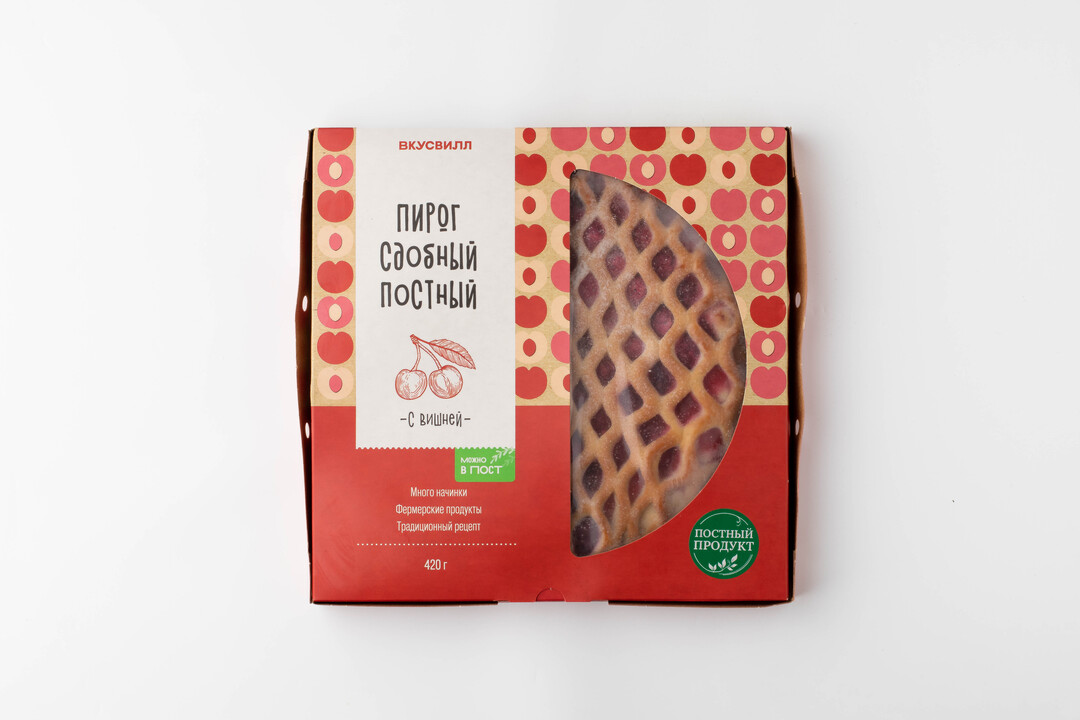 

Пирог сдобный постный с вишней замороженный 420 г