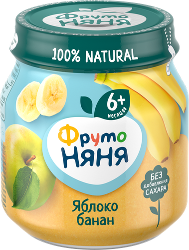 

Пюре ФрутоНяня Яблоко и банан с 6 месяцев, 100 г
