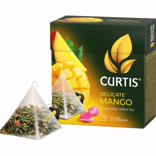 Чай зеленый Curtis Delicate Mango в пирамидках, 20х1.8г