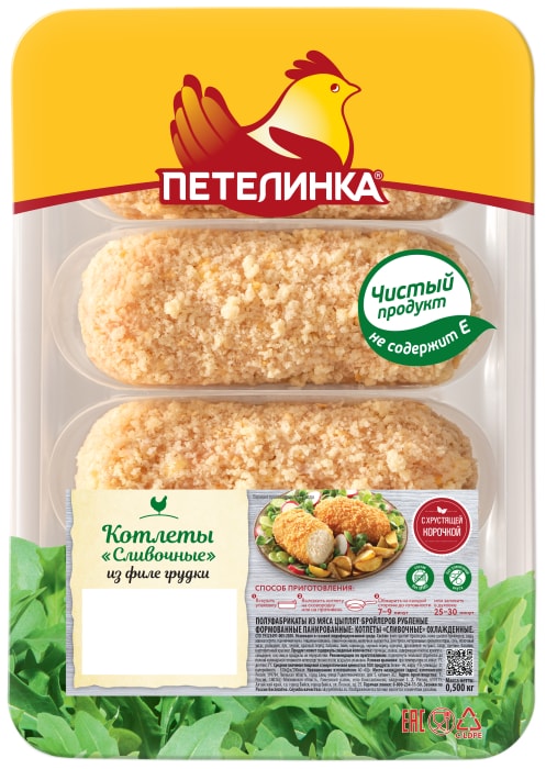 

Котлетки Петелинка куриные сливочные 500 г
