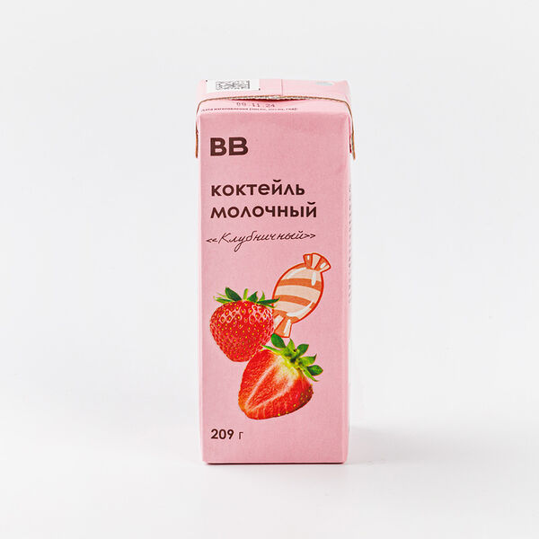 Коктейль молочный ВкусВилл Клубничный