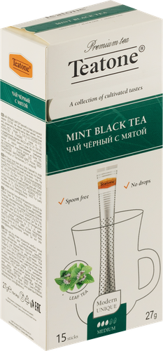 

Чай черный Teatone Мята в стиках 15 шт. 27 г