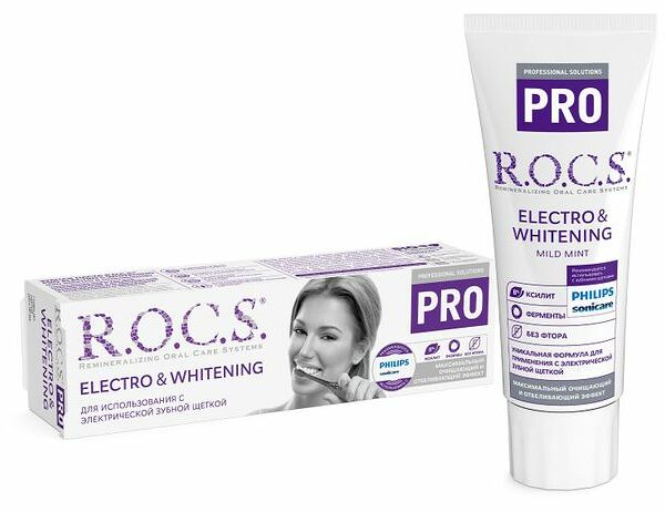 Зубная паста R.O.C.S. Pro Electro & Whitening Mild Mint  74 г
