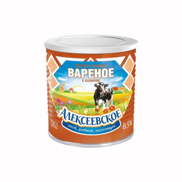 Молоко сгущённое Алексеевское вареное 8.5% 360 г