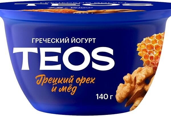 Йогурт Савушкин Греческий Teos Грецкий Орех Мед с вкусовым наполнителем 2%, 140 г