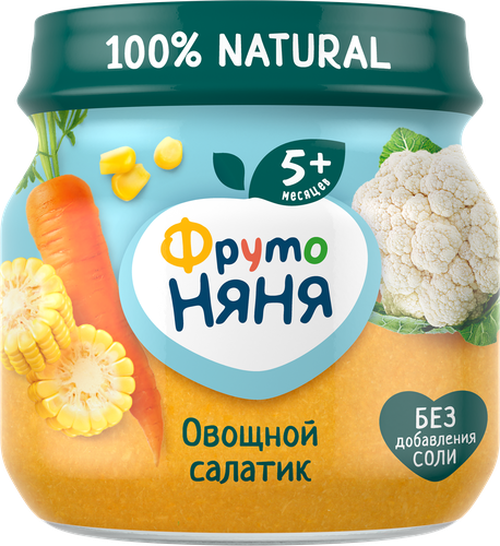 

Пюре ФрутоНяня Овощной салатик 5 месяцев 80 г