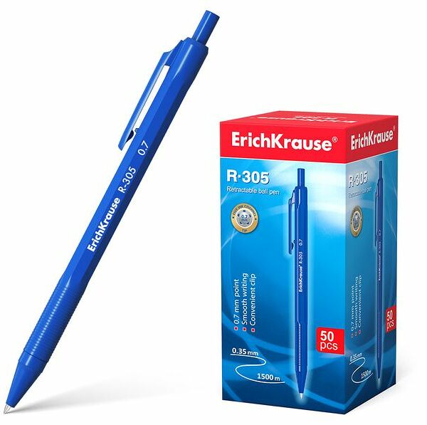 Ручка шариковая R-305 синяя ТМ Erich Krause (Эрих Крауз)