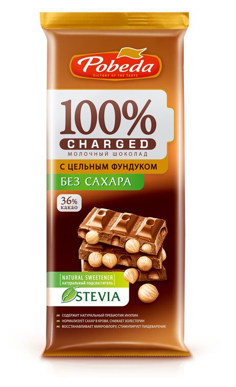 

Шоколад Победа вкуса Charged молочный с фундуком 90 г