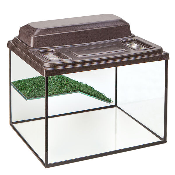 Террариум Gold Fish 25 л 35.5х30.7х25 см с крышкой, венге