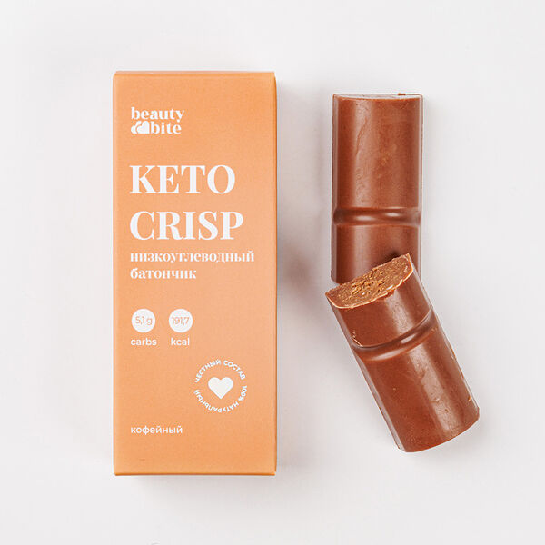 Батончик Keto Crisp низкоуглеводный с кофе (веган)