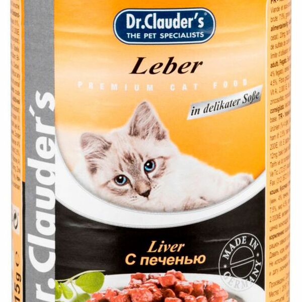 Консервированный влажный корм для кошек Dr. Clauder's с печенью 415 г
