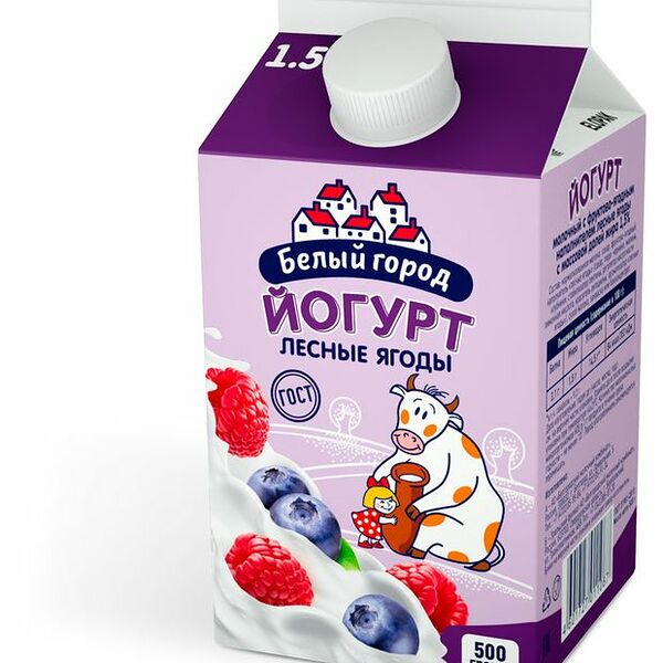 Йогурт питьевой Белый город лесные ягоды, 1.5%, 500 г