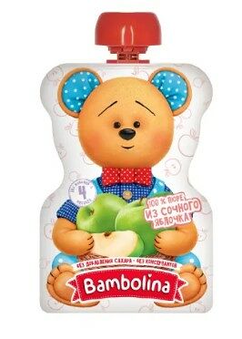 Пюре фруктовое Bambolina яблочное 100г пауч ДП