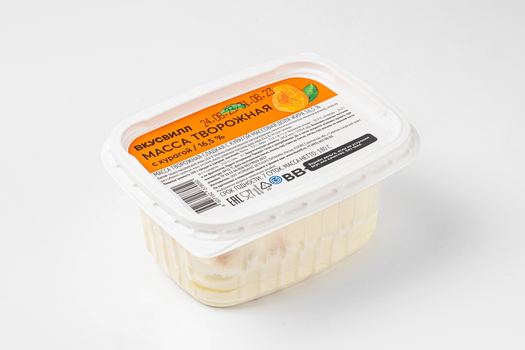 

Масса творожная с курагой 16,5%