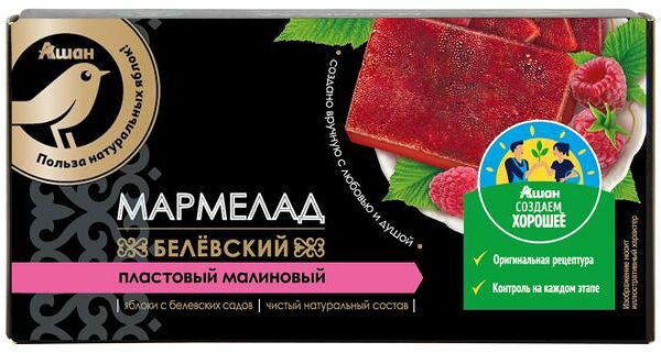 Мармелад АШАН Золотая птица Белевский пластовый малиновый, 150 г