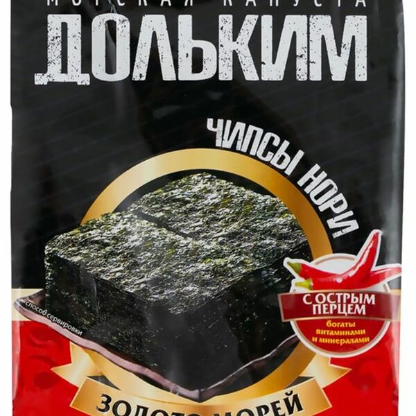 Капуста морская Doshirak Доль Ким, чипсы нори с острым перцем 5 г