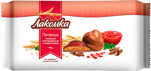 Печенье Лакомка сахарное глазированное с мармеладом 345 г