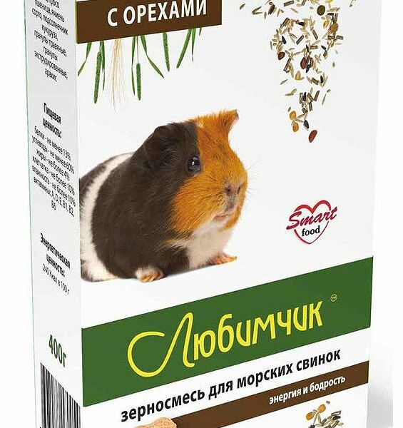 Зерносмесь для морских свинок Любимчик с орехами