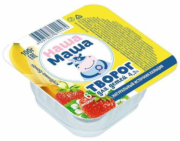Творог Наша Маша клубника-банан 4.2%