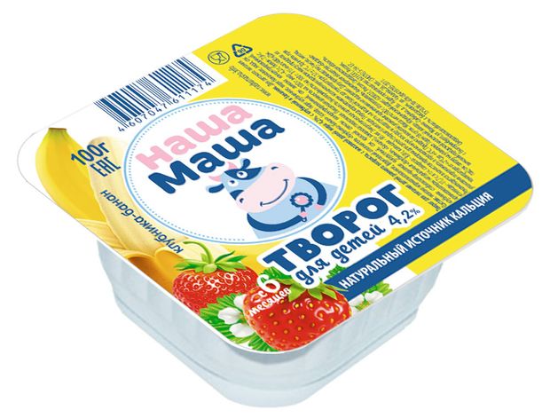 

Творог Наша Маша клубника-банан 4.2% 100 г
