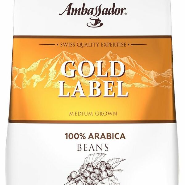 Кофе в зернах Ambassador Gold Label жареный 1 кг
