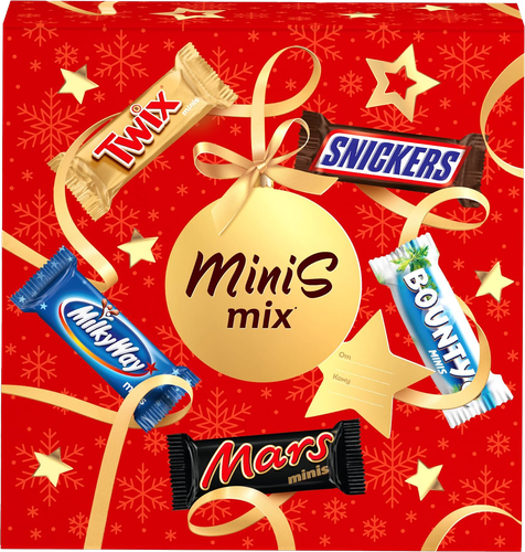 

Сладкий подарок Minis Mix на Новый Год, набор конфет Snickers, Twix, Bounty, Milky Way, Mars, 105 г