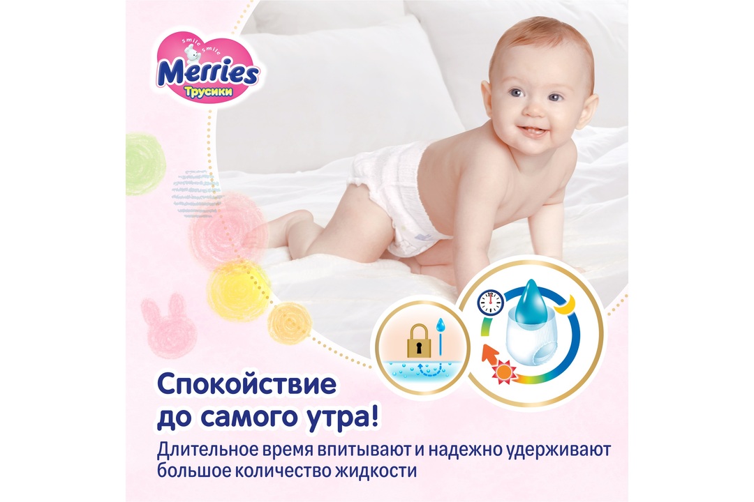 

Трусики-подгузники Merries XL 12-22 кг 24 шт.