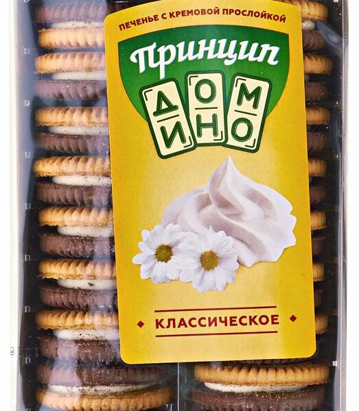 Печенье Томский кондитер Принцип Домино Классическое с кремовой прослойкой 400г