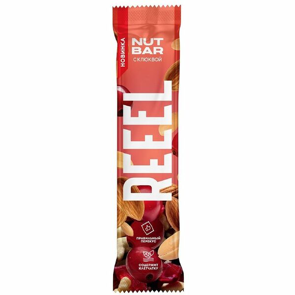Батончик Reeel орехово-ягодный клюква 30 г
