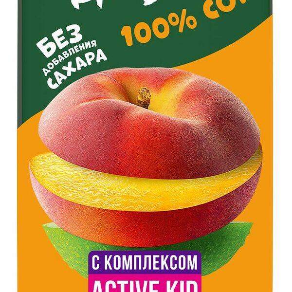 Сок Добрый из яблок и персиков обогащённый витаминным комплексом Active kid 200 мл